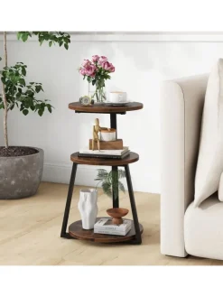 Beistelltisch mit 3 Ebenen in Braun