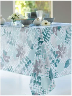 Beschichtete Tischdecke "Vegetalmix" in Blau