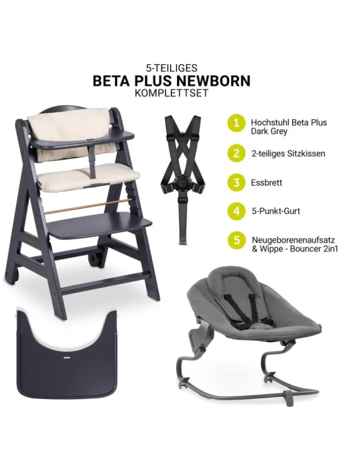 Beta Plus Dark Grey 5-tlg. Newborn Set - in grau
