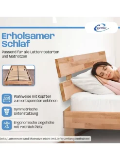 Bett Massivholz Leah in Buche natur