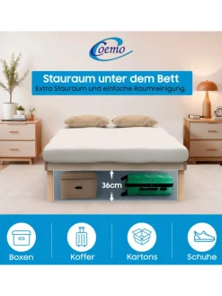 Bettgestell mit Lattenrost PYXIS in Natur