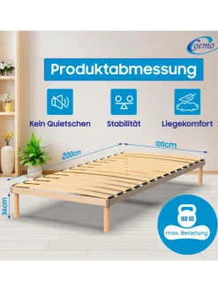 Bettgestell mit Lattenrost PYXIS in Natur