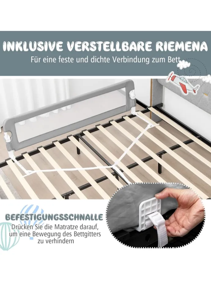 Bettgitter in Grau