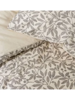 Bettwäsche-Set "Leaf Whispers" in Khaki/ Creme