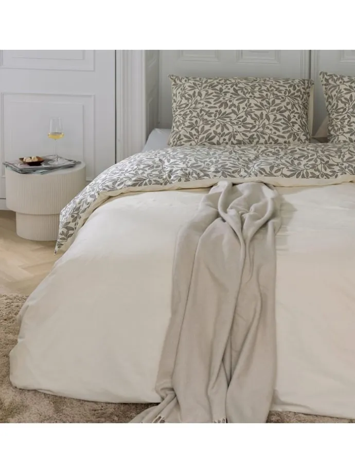 Bettwäsche-Set "Leaf Whispers" in Khaki/ Creme