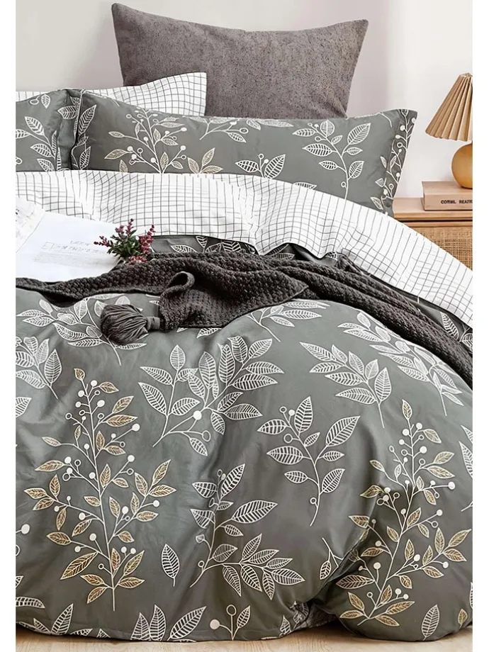 Bettwäsche-Set "LineLeaf" in Grün