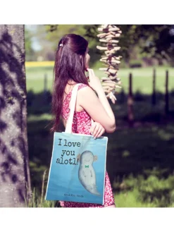 Beutel Axolotl Liebe Design mit Spruch in Weiß