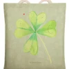 Beutel Blume Kleeblatt ohne Spruch in Blattgrün