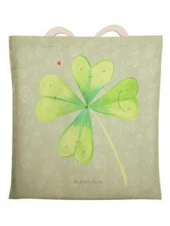 Beutel Blume Kleeblatt ohne Spruch in Blattgrün