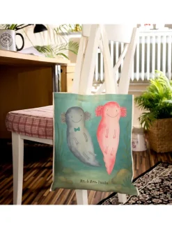 Beuteltasche Axolotl Liebe Design ohne Spruch in Weiß