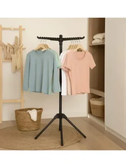 Bügelwäscheständer in Schwarz - (H)143 x Ø 56 cm