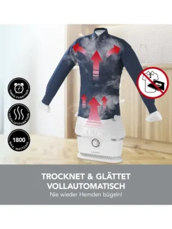 Bügler für Hemden & Blusen in Weiß/Silber