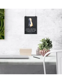 Bild Pinguin mHerzieren mit Spruch in Kreidetafel