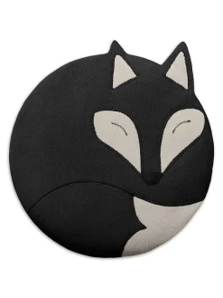 Bio-Körnerkissen "Fuchs Luca" in Schwarz - (B)25 x (H)25 cm