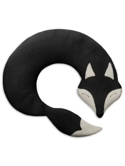 Bio-Körnerkissen "Fuchs Noah" in Schwarz - (L)50 x (B)4 x (H)10 cm