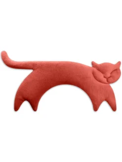 Bio-Körnerkissen "Katze Clara" in Rot - (L)47 x (B)4 x (H)10 cm