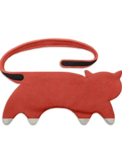 Bio-Körnerkissen "Katze Coco" in Rot - (L)40 x (B)4 x (H)14 cm