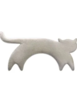 Bio-Körnerkissen "Katze Minina" in Grau - (L)47 x (B)4 x (H)10 cm