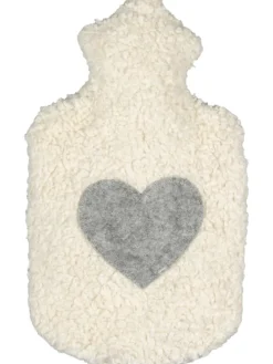 Bio-Wärmflasche, mit Filzherz, Made in Germany, 0,8 L Größe ca. 32 cm