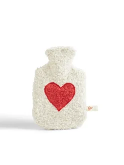 Bio-Wärmflasche, mit rotem Herz, Made in Germany, 1,8 L Größe ca. 37 cm