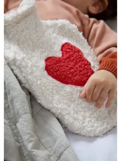 Bio-Wärmflasche, mit rotem Herz, Made in Germany, 1,8 L Größe ca. 37 cm