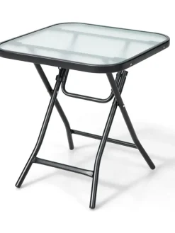 Bistrotisch quadratisch klappbar in Schwarz