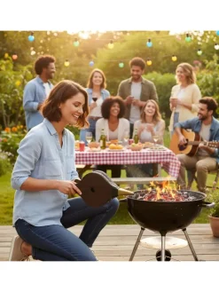 Blasebalg in Braun/ Gold - (B)17,5 x (H)40 cm