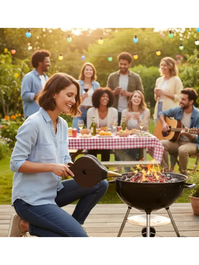 Blasebalg in Braun/ Gold - (B)17,5 x (H)40 cm