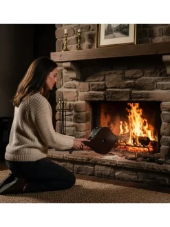 Blasebalg in Braun/ Gold - (B)17,5 x (H)40 cm