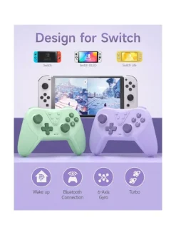 Bluetooth Controller, Switch Controller mit 6-Axis Motion in Lila