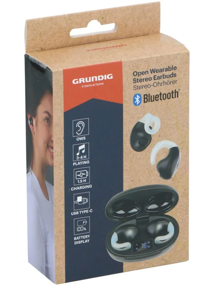 Bluetooth-Clip-on-Kopfhörer in Schwarz