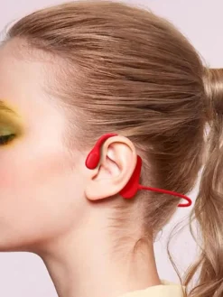 Bluetooth-Knochenschall-Kopfhörer in Rot