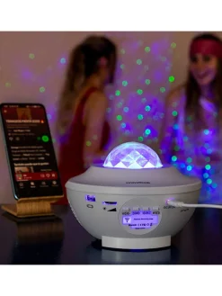 Bluetooth-Lautsprecher mit LED-Leuchte in Weiß - (H)12,5 x Ø 17 cm