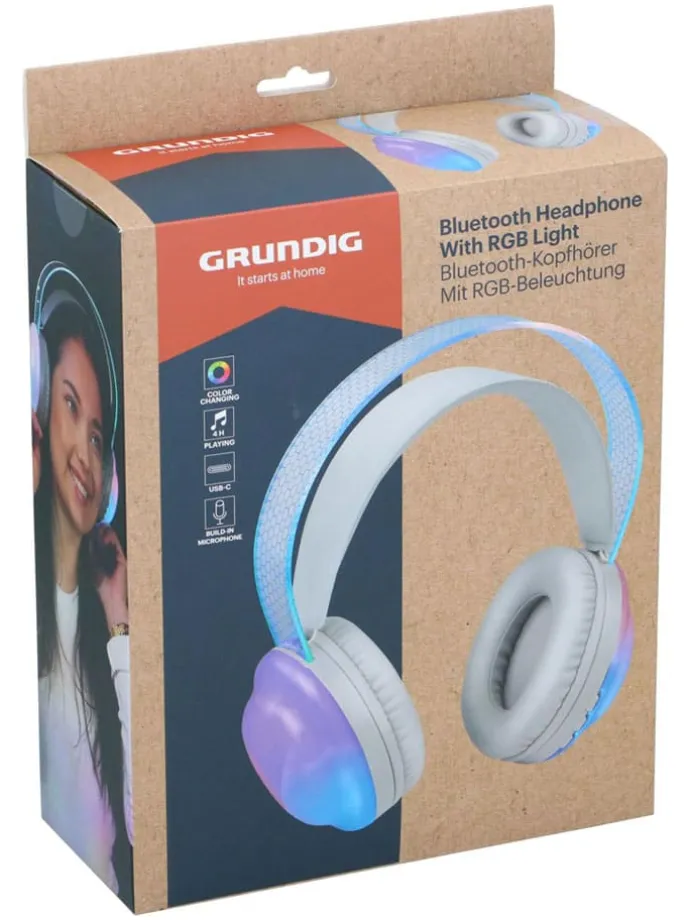 Bluetooth-On-Ear-Kopfhörer in Grau