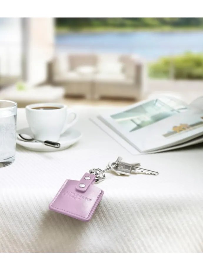 Bluetooth-Schlüsselfinder "Finder 2" in rosa Ledertasche