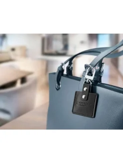 Bluetooth-Schlüsselfinder "Finder 2" in schwarzer Ledertasche