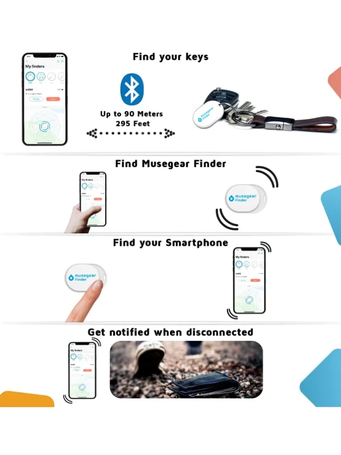 Bluetooth-Schlüsselfinder "Finder mini" in weiß - 2er Pack