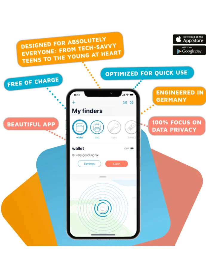 Bluetooth-Schlüsselfinder "Finder mini" in weiß - 2er Pack