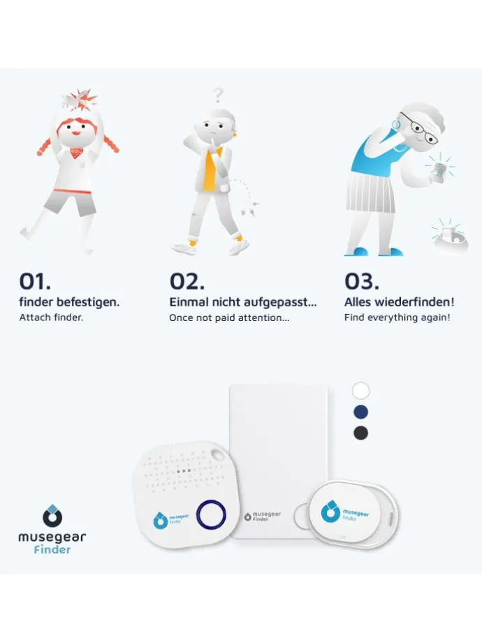 Bluetooth-Schlüsselfinder "Finder mini" in dunkelblau - 3er Pack