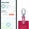 Bluetooth-Schlüsselfinder "Finder 2" in bordeaux roter Ledertasche