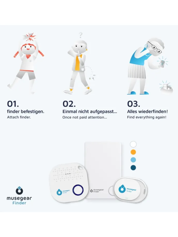 Bluetooth-Schlüsselfinder "Finder 2" in brauner Ledertasche