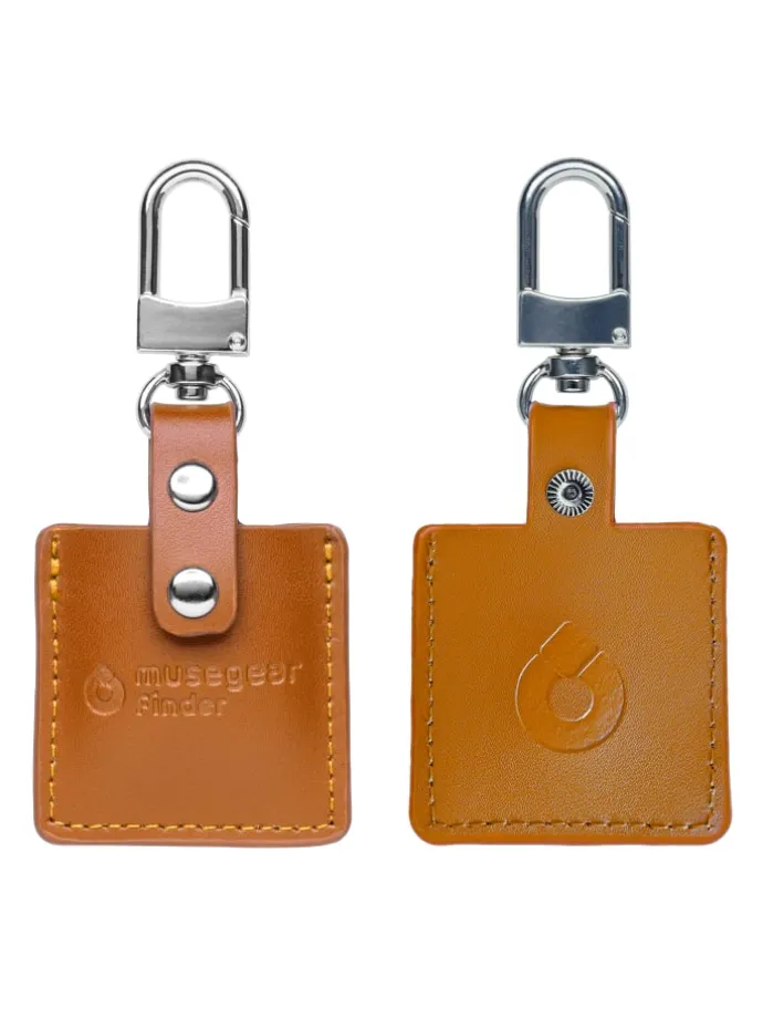 Bluetooth-Schlüsselfinder "Finder 2" in brauner Ledertasche