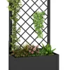 Blumenkasten mit Rankgitter 63 x 31 x 112 cm in Schwarz