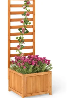 Blumenkasten mit Rankgitter 123 cm in Orange