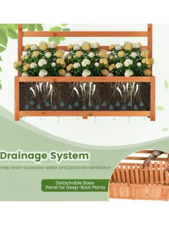 Blumenkasten mit Rankgitter 90x35x150cm in Orange