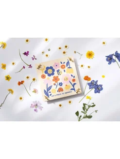 Blumenpresse in Natur/ Bunt