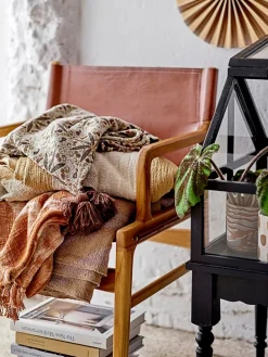 Blumentopf "Lija" in Weiß/ Hellbraun - (H)12 x Ø 12 cm