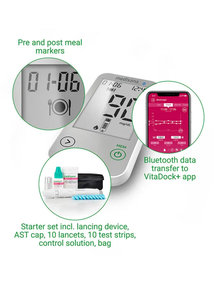Blutzuckermessgerät "MediTouch 2" in Weiß