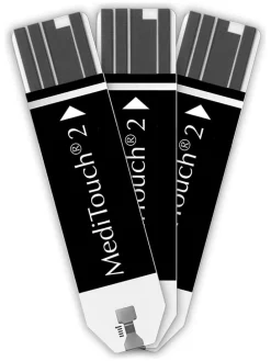 Blutzuckerteststreifen ''MediTouch 2'' in Schwarz - 50 Stück