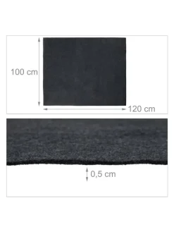 Bodenschutzmatte in Anthrazit - (B)150 x (T)100